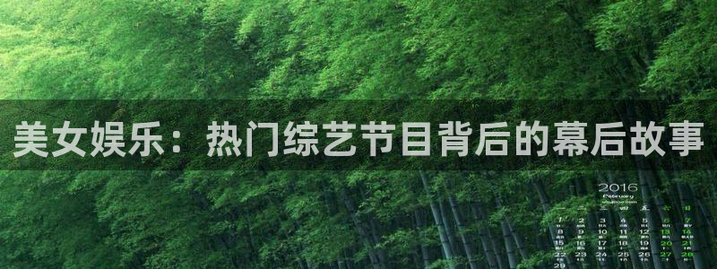 恒行体育凯捷登陆：美女娱乐：热门综艺节目背后的幕后故事