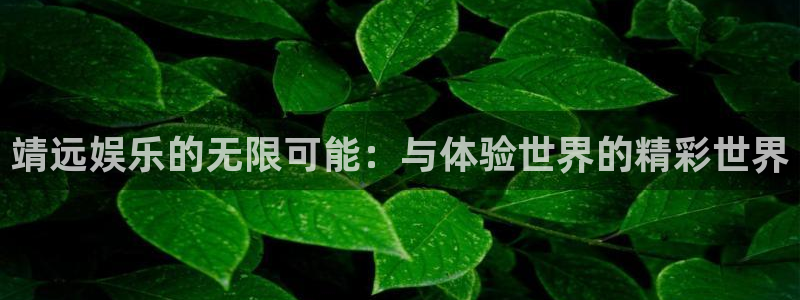 恒行体育f开户：靖远娱乐的无限可能：与体验世界的精彩世界